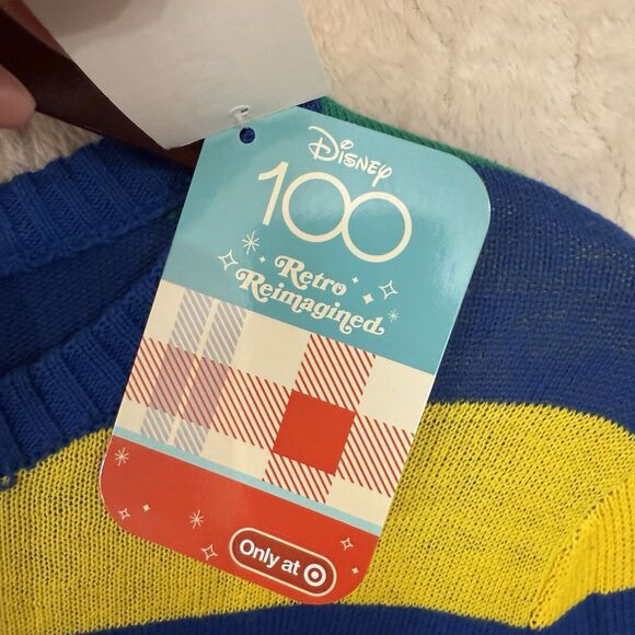 NWT Mickey Mouse Sweater Retro Striped Reimagined Kids Disney 100 Youth Sz XL - Picture 11 of 12